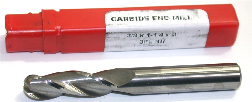 HTC 3/8″ Diameter 3 Flute Solid Carbide Ball End Mill Made in the USA