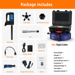 9 In Self-Leveling Sewer Camera 100ft Pipe Inspection Camera w/ 512Hz Locator