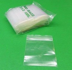 100 3″x3″ Reloc Zippit 4mil Reclosable Bags Heavy Duty 3×3 Square Zip Seal Lock