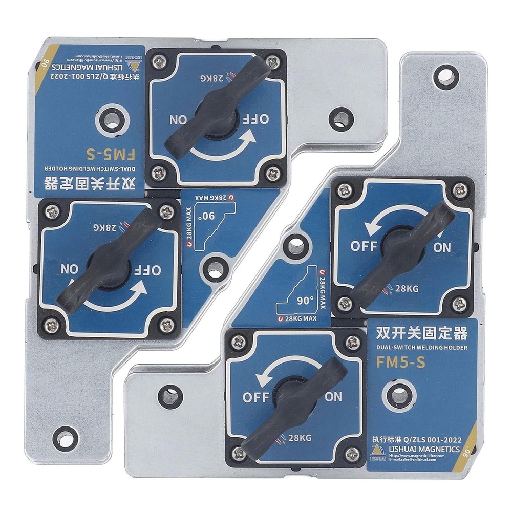 2Pcs 90 Degree Welding Magnet 28KG Holder Angle Support Fixture Clamp