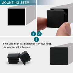 POCADOM 16Pcs Tubing End Cap Plastic Plugs, 1-1/2 Inch Square Tubing Chair Gl…