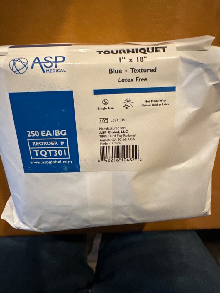 ASP Medical Disposable Blue Tourniquets 1″ x 18″ (250 Pack)