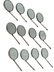New Premium 12 x Dental Mouth Mirror heads Cone Socket #5 Plain + Free Handle