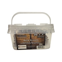 #8 x 3″ Deck Screws | Square Drive | Bugle Head | Brown Ruspert | 250pcs Box