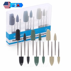 12pcs/kit Dental SILICONE Polishers Polishing Burs Resin Base Acrylic 2.35mm