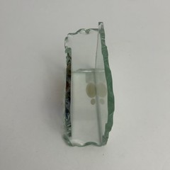 Joan Baker designs wings & wisteria cut glass hand painted business card holder