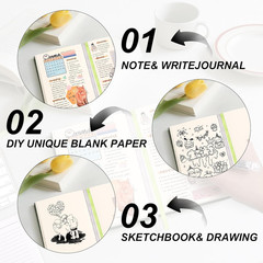 Thick Blank Journal Notebook 400 Pages 3.9 × 5.5 No Lines Soft Leather Pocket