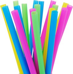 ALINK 100 Extra Large Plastic Bubble Tea 8.5×0.5 Inch (Pack of 100), Mutil