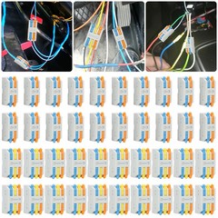 40PCS Mini Push-in Terminal Block 28–14 AWG Quick Wire Connector for Home Wiring