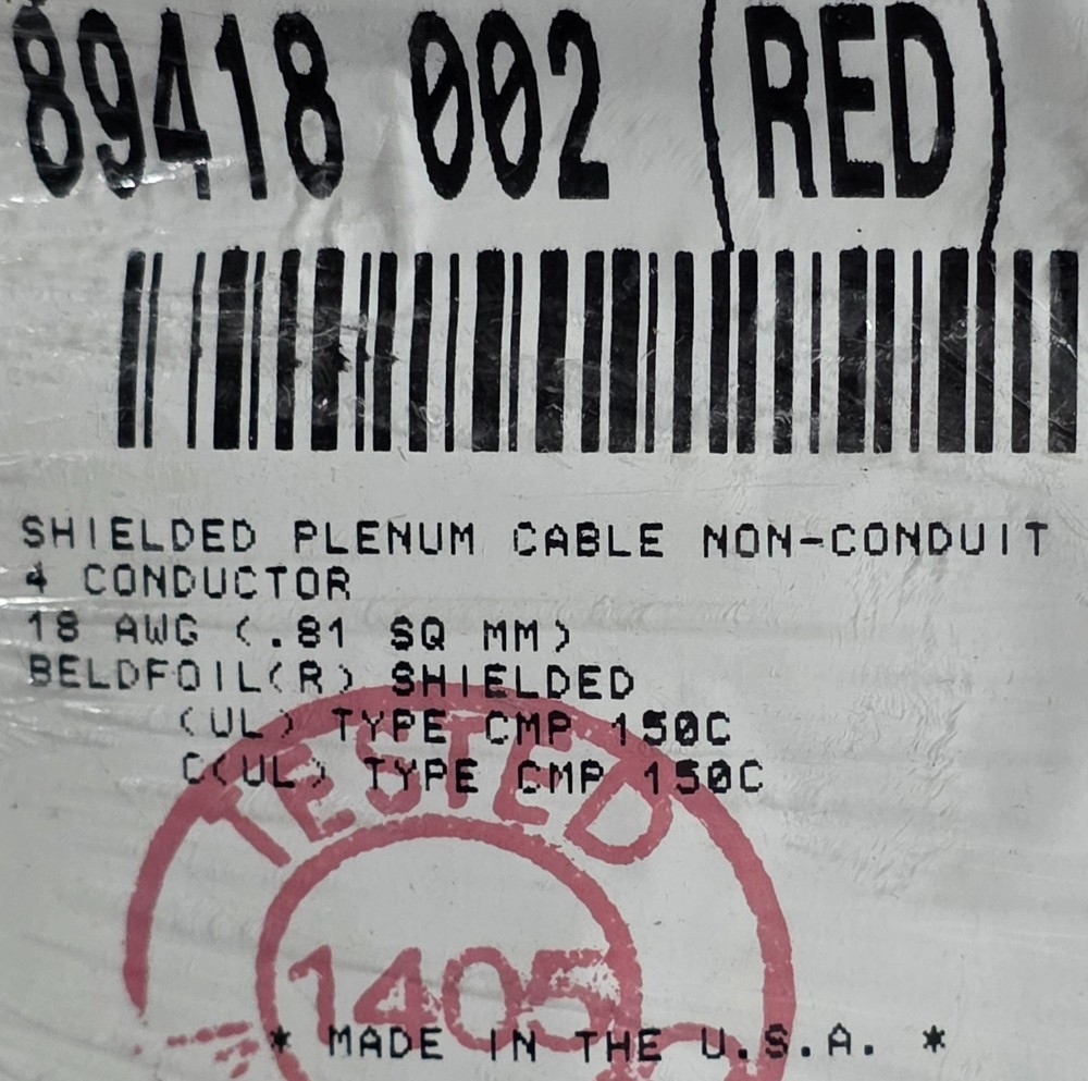 Belden 89418 18/4C Shielded FEP/FEP High Temperature Electronics Cable /5ft