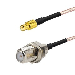 2PCS RF coaxial Coax Cable Assembly MCX Male to F Female 6”