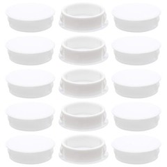 15PCS 50mm/2″ White Hole Plugs Plastic Flush Pipe Insert End Caps (White)