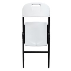 4-8 PCS Commercial Contoured Folding Chairs Set Steel Frame Plastic Seat White