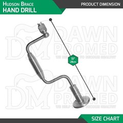 Hudson Brace Hand Drill 11″ With Improved Snap-Lock Chuck orthopedic Instruments