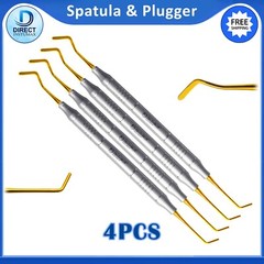 Titanium Gold Dental Filling Kit – 4-Pc Spatula & Plugger Set – Precision Tips