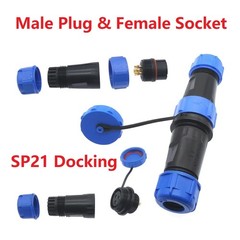 SP21 2/3/4/5Pin Docking Cable Connector Plug & Socket Waterproof Soldering Joint