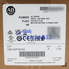 New Allen-Bradley 22B-D2P3N104 PowerFlex 40- 0.75 kW (1 HP) AC Drive 3PH