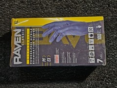 (QTY 400) SAS 66519 Raven Black Nitrile Gloves Powder Free 7mil Version, XL