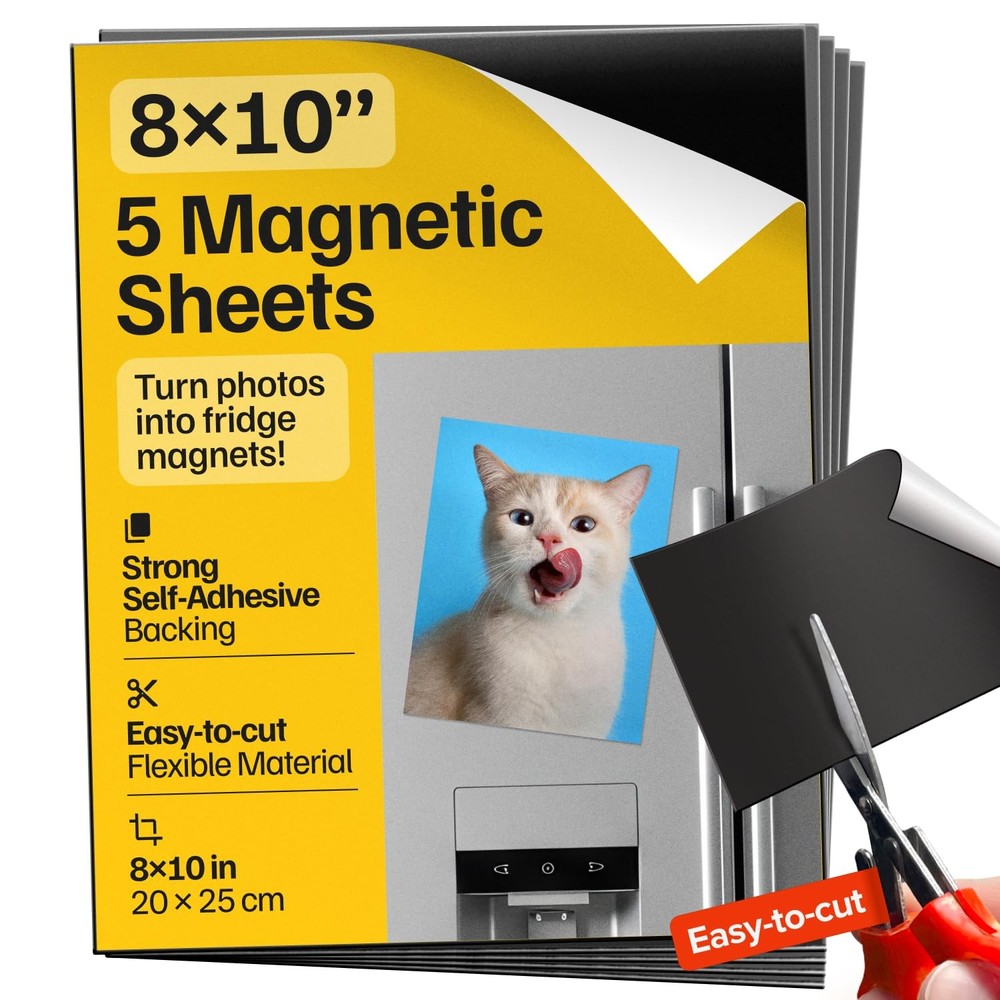 Strong SelfStick Adhesive Magnetic Sheets 5 Pcs 8×10″/20x25cm – Customizable …