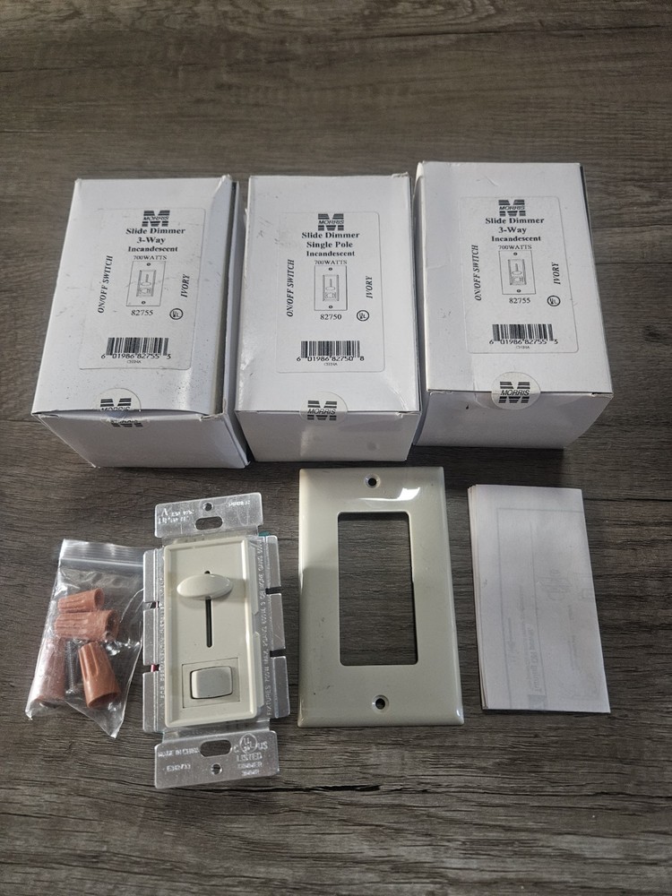 3 – 82750, Iv SP Slide Dimmer Single Pole Incandescent 700 Watts Ivory