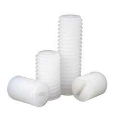 White Plastic Nylon Flat Point Grub Screws Slotted Head Socket Set Screw DIN 916