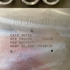 BuTech CAT# 30T16. 30,000 PSI