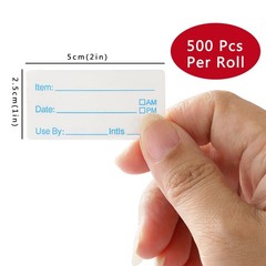 1000 Labels for Food Containers, No-Residue 1 X 2 Inches, Blue