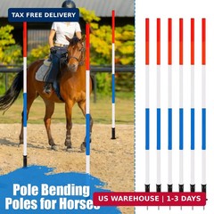 6 Pcs Pole Bending Poles for Horses with Bag, 6FT Adjustable Poles Training Equi