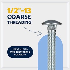 1/2″ x 3″ (25 Pack) Carriage Bolt Kit, 307A by