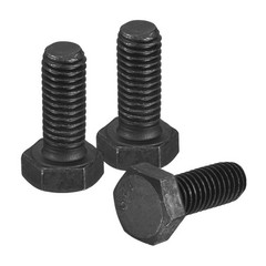 3Pcs M8-1.25 x 20mm Left Hand Hex Head Bolt Black Oxide Carbon Steel Reverse