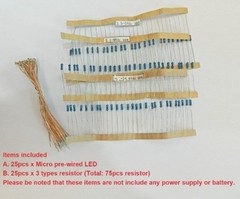 Title25pcs Pre-soldered Micro Litz Wired Warm White SMD LED 0603 + Resistor