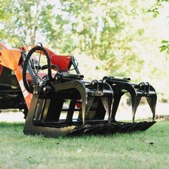 Titan Attachments HD 72in Skid Steer Root Grapple Bucket Attachment, 1/2in Thick