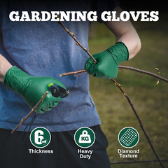 Heavy Duty Nitrile Gloves, 6 Mil Dark Green Raised Diamond Texture, Mechanic Dis