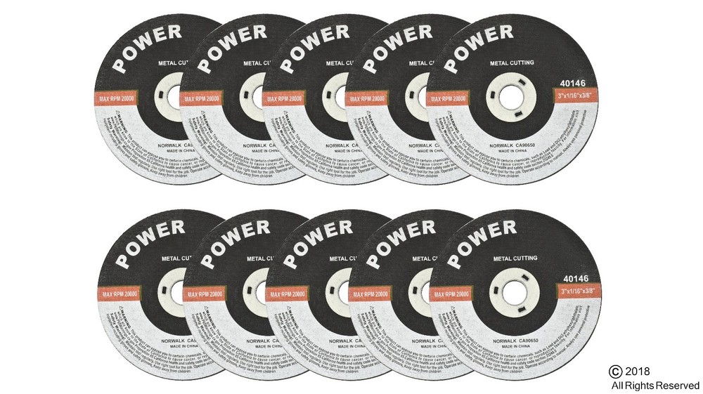 3″ CUT-OFF WHEEL 20,000RPM FOR METAL 10PACK