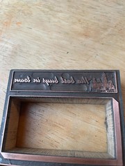 Printing Letterpress Printers Block ‘Very Best In Town’ Mortised Copper (283)