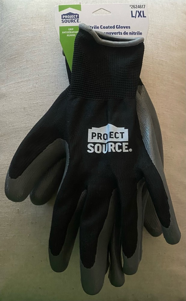 Project Source 2624617 Grip Nitrile Coated Gloves L/XL Large XLarge