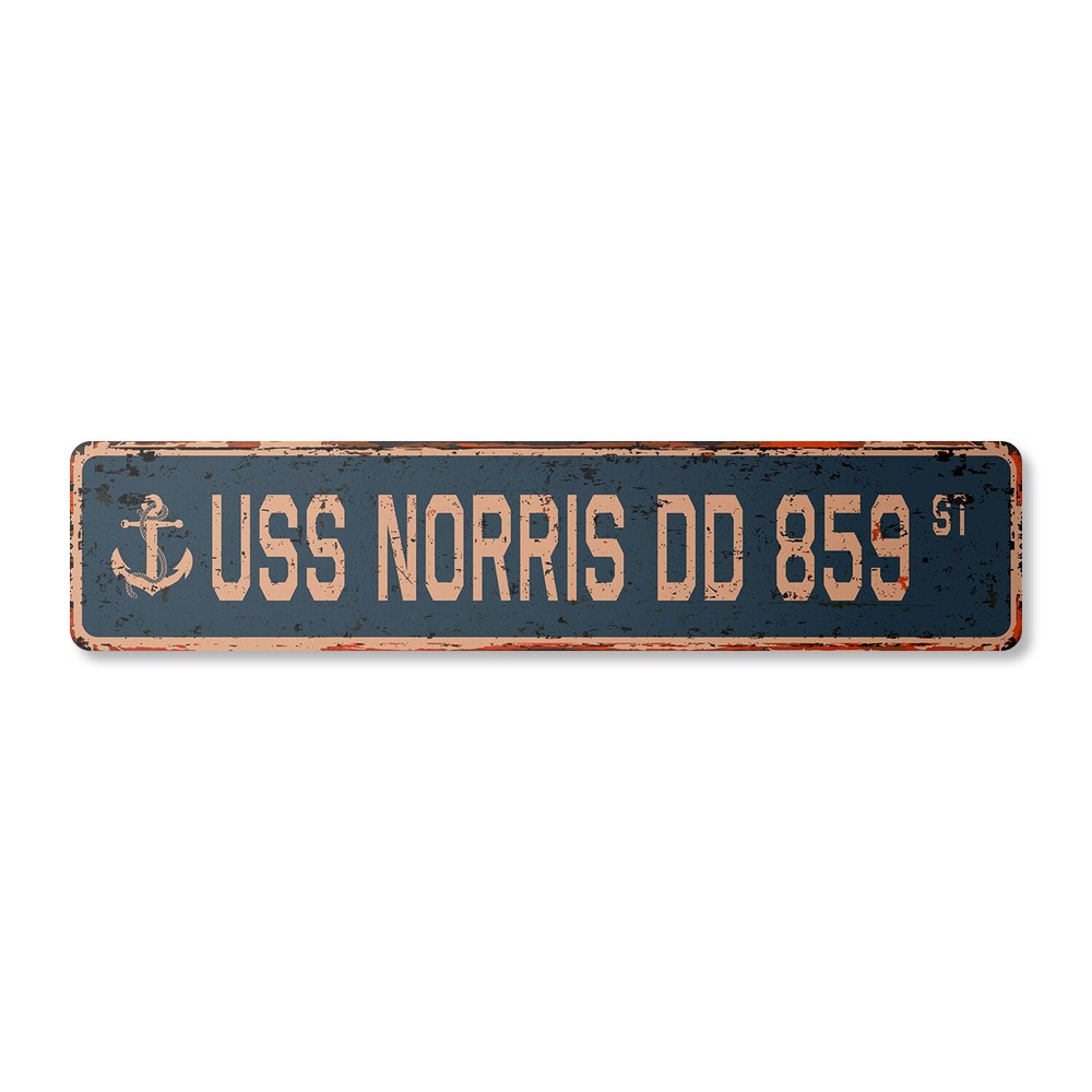 USS NORRIS DD 859 Vintage Street Sign us navy ship veteran sailor rustic gift