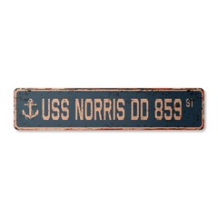 USS NORRIS DD 859 Vintage Street Sign us navy ship veteran sailor rustic gift