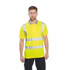 Portwest S477 Hi-Vis Reflective Safety Work Short Sleeve Polyester Polo ANSI