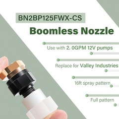 BN2BP125FWX-CS 16 Foot Broadcast Spray Full Pattern Boomless Nozzle Replacement