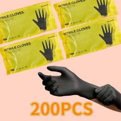Black Disposable Nitrile Gloves 50 100 200pcs Waterproof Durable Protective