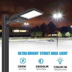200W LED Shoebox Area Light Outdoor Commercial Parking Lot Street Pole Lighting