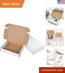 9x6x2 Inches Corrugated Shipping Boxes – 2 Pack White for Eco-Friendly Mailing