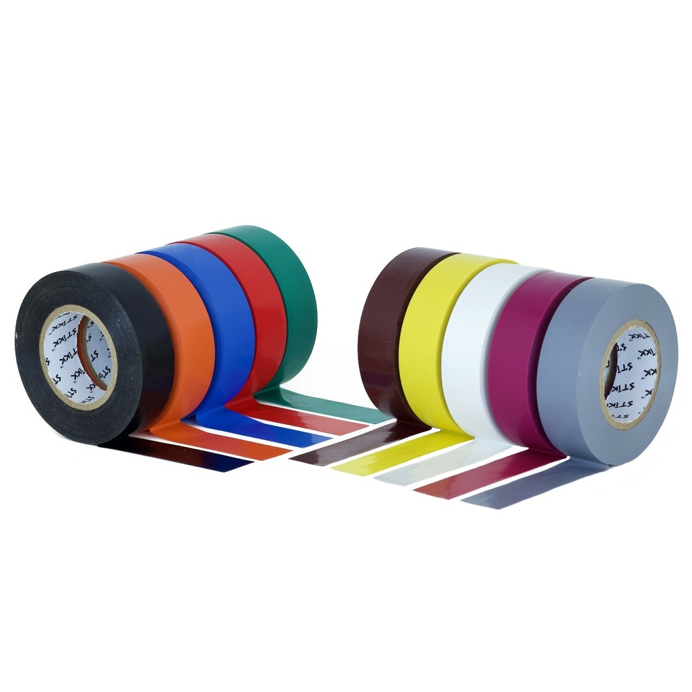 STIKK Multi Colored Electrical Tape (10 Pack) 3/4″ Wide 66 Feet 20 Meters Long