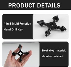 4 Way Drill Press Chuck Key Size 3/8″ 1/2″ Chucks Universal Combination Hand US