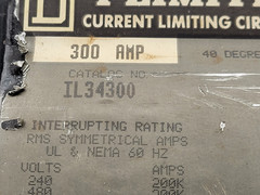 Square D IL34300 300 Amp Circuit Breaker.