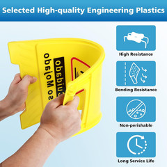 Caution Wet Floor Sign,17.5″ Height,Bright Yellow Double-Sided Folding A-Shaped