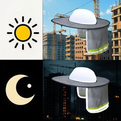 Topbuti Hard Hat Sun Shield Full Brim Mesh Sunshade, High Visibility Grey