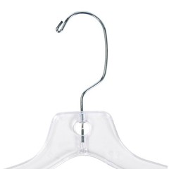 Lot Of 50 Clear Plastic 17″ Shirt Top Dress Retail Hangers w’ Metal Swivel Hooks