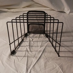 Black Metal Mesh Desktop File Organizer Letter Document Sorter